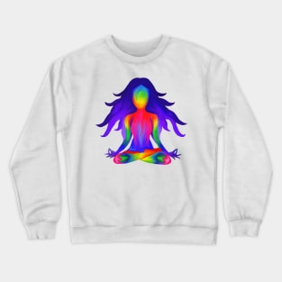 Rainbow Yoga Half Lotus Pose Crewneck Sweatshirt